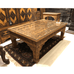 Indian Hand Carved Solid Wood Coffee Table C8