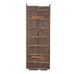 Indian Vintage Antique Brass and Metal Work Old Wood Door 126