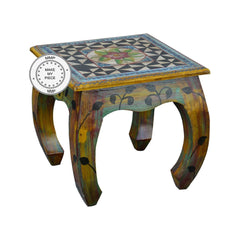 Pandora Hand Painted Multicolored Stool SideTable D