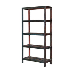 Miller Industrial Reclaimed Wood 4 Open Shelf Bookcase