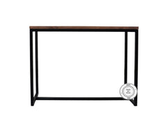 Industrial Metal Factory Indian Solid Wood Console Hall Table Brown