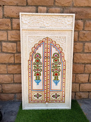 Indian Hand Painted Solid Wooden Door Panel A77