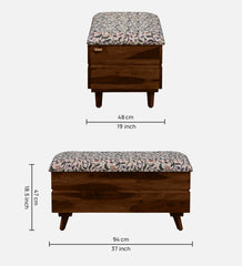 Shanti Surprise Sheesham Wood Bench With Storage In Scratch Resistant Provincial Teak Finish