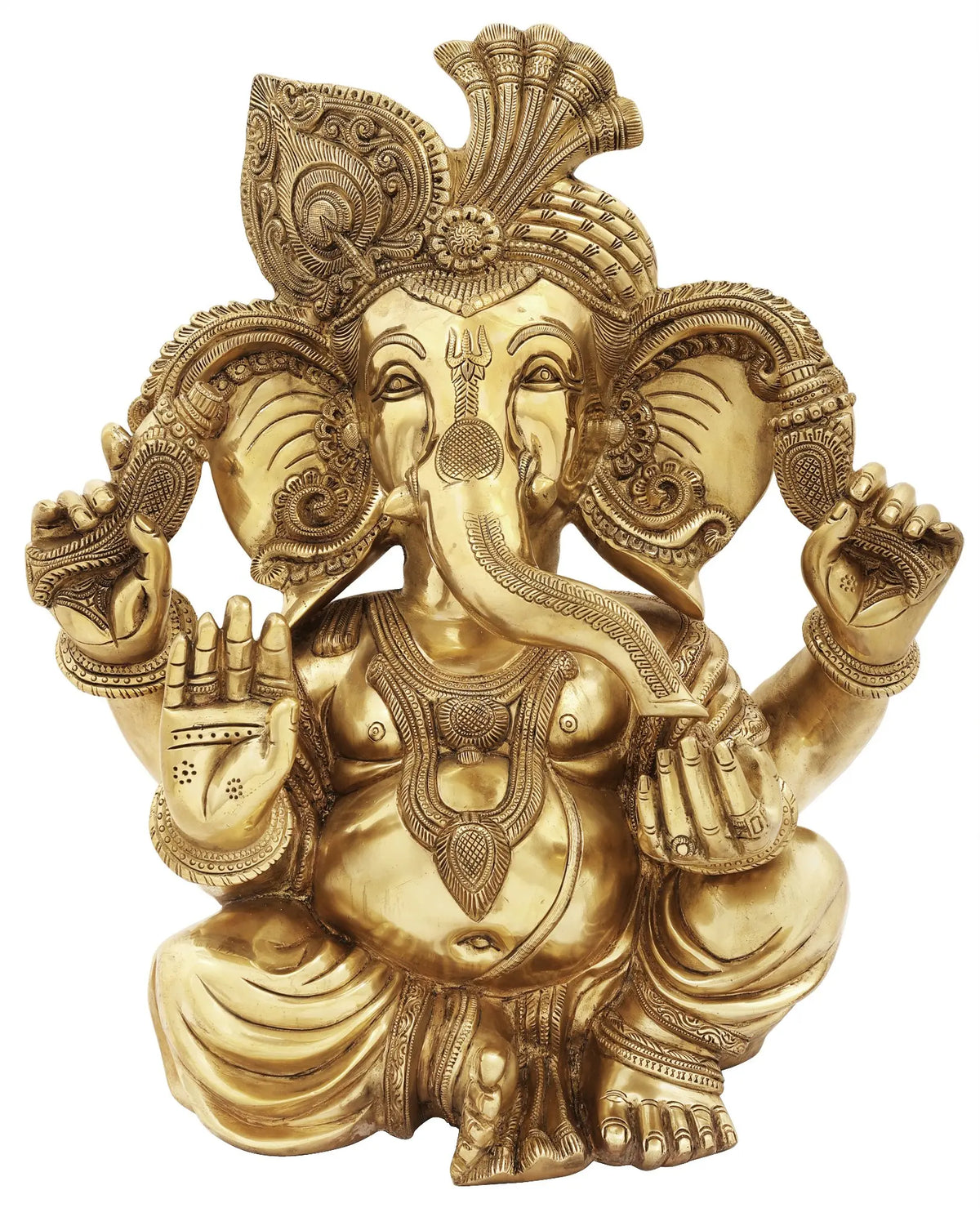 Indian Lord Ganesha Handmade Brass Statue