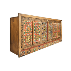 Avani Indian Hand Painted Solid Wooden TV Unit 12