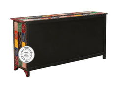 Pandora Hand Painted Indian Solid Wood Sideboard Chest Of Drawers