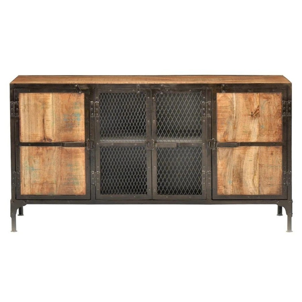 Miller Industrial Reclaimed Wood Buffet Sideboard Or Home Office Cabinet