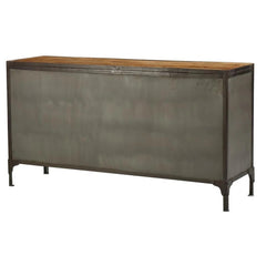 Miller Industrial Reclaimed Wood Buffet Sideboard Or Home Office Cabinet