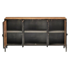 Miller Industrial Reclaimed Wood Buffet Sideboard Or Home Office Cabinet