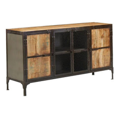 Miller Industrial Reclaimed Wood Buffet Sideboard Or Home Office Cabinet