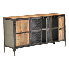 Miller Industrial Reclaimed Wood Buffet Sideboard Or Home Office Cabinet