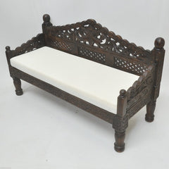 Mughal Garden Hand Carved Balinese Daybed Chocolate S