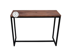 Industrial Metal Factory Indian Solid Wood Console Hall Table Brown