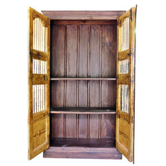 Hand Carved Solid Wooden Antique Door Cabinet Cupboard Wardrobe D138