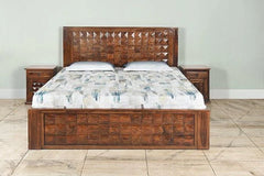 Diamond Indian Sheesham Wood King Size Bed Brown 109