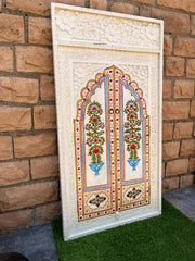 Indian Hand Painted Solid Wooden Door Panel A77
