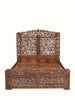 Indian Hand Carved Solid Wood Bed Frame King Size 166