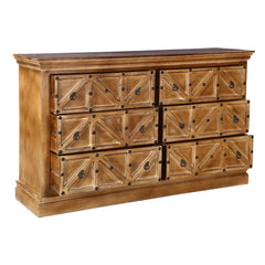 Cromer Farmhouse Rustic Solid Wood 6 Drawer Double Dresser