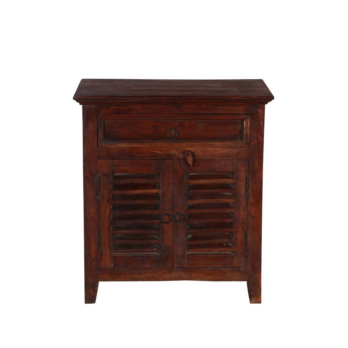 Shutter Indian Solid Wood Shutter Door 1 Drawer Storage Cabinet – Make ...