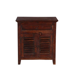 Shutter Indian Solid Wood Shutter Door 1 Drawer Storage Cabinet