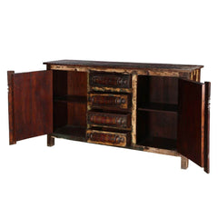 X - Design Indian Reclaimed Wood 4 Drawers Large Buffet Sideboard B