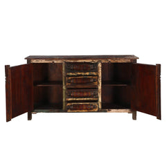 X - Design Indian Reclaimed Wood 4 Drawers Large Buffet Sideboard B