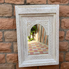 Indian Hand Carved Solid Wood Mirror Frame 117