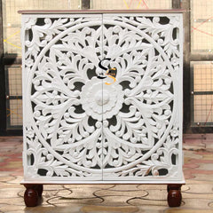 Indian Hand Carved Solid Wood Cabinet D131