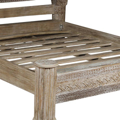 Indian Hand Carved Reclaimed Teak Wood Bed Frame King Size 140