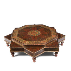 Avani Indian Hand Painted Solid Wood Bajot Coffee Table C52