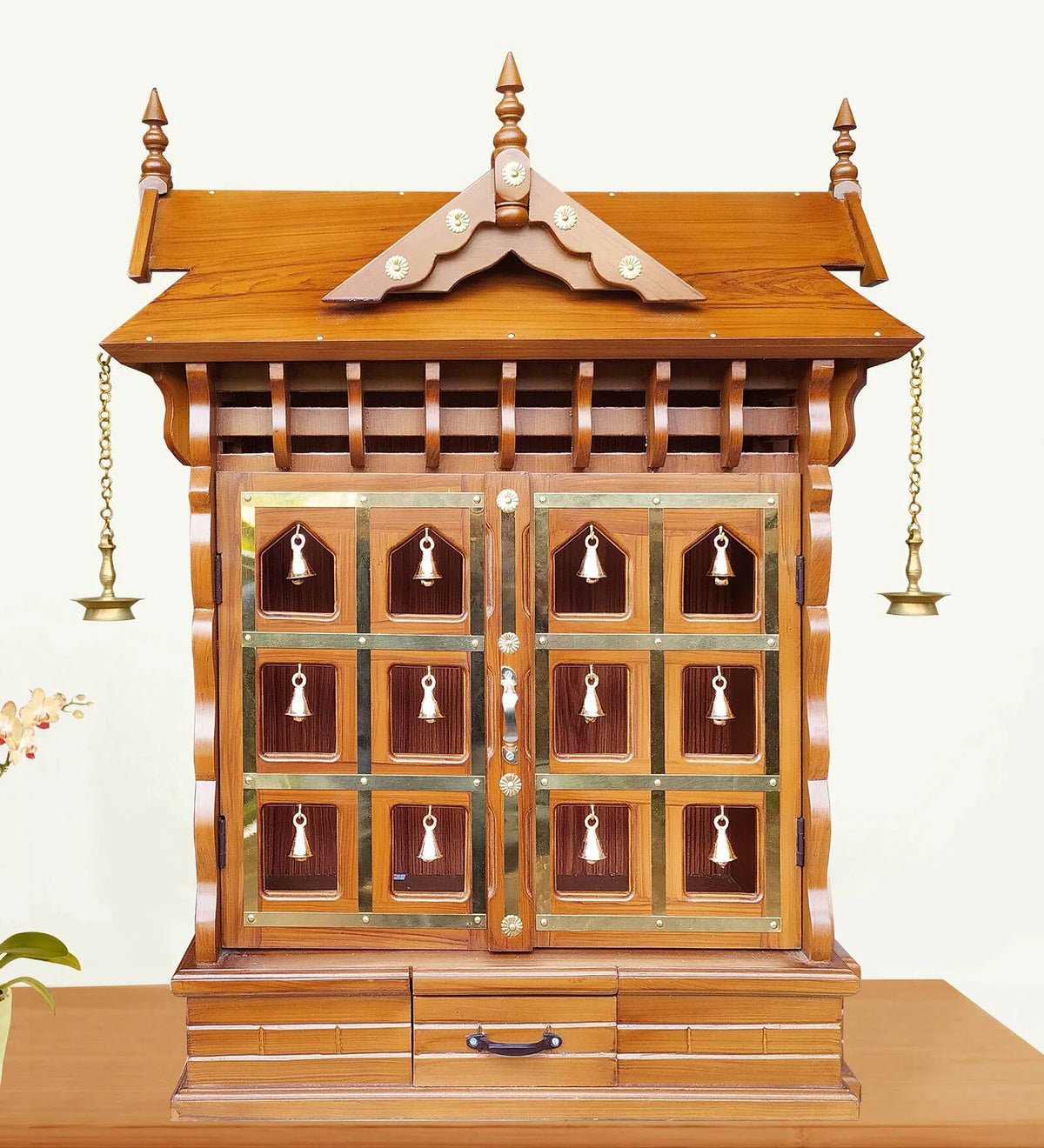 Sheesham Wood Handmade Mandir Home Temple In Brown