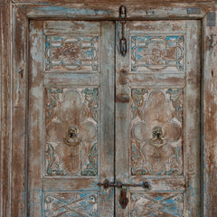 Indian Vintage Antique Hand Carved Reclaimed Wood Door 70