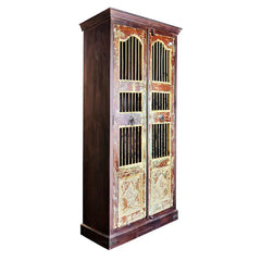 Hand Carved Solid Wooden Antique Door Cabinet Cupboard Wardrobe D138