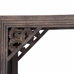 Kalah Solid Mango Wood Indian Hand Carved Bookshelf Black White Finish C9