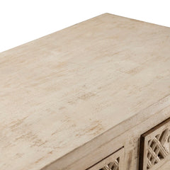 Indian Handmade Solid Wood 4 Doors & Drawers  Carved Sideboard