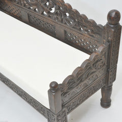 Mughal Garden Hand Carved Balinese Daybed Chocolate S