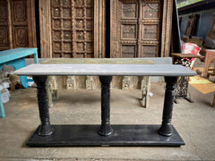 French Provincial Style Pillar Console Table