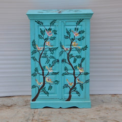 Pandora Hand Painted Cabinet Blue Birds Floral