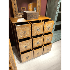 Hand Carved Solid Hard Wood Dresser Chest of Drawers D4
