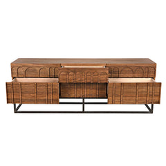 Angle Industrial Metal and Wood Chest of Drawers Sideboard