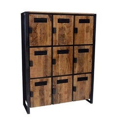 Industrial cupboard in iron and wood 9 doors