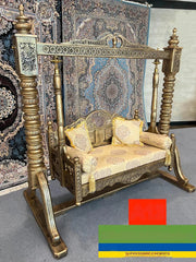 Maharaja Indian Hand Carved Painted 2 seater Swing