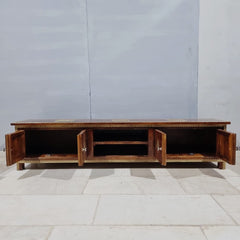 Indian Antique Brass Work Solid Wood TV Unit 54