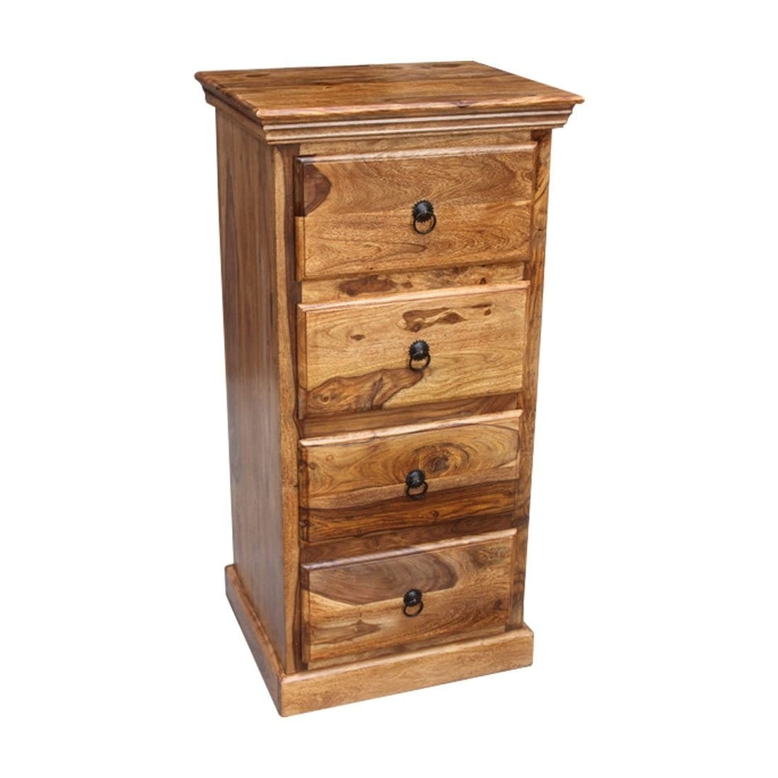 Indian Solid Wood Chest Of Drawers Natural 55x45x110 Cm