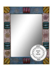 Pandora Hand Painted Indian Mirror With Colored Frame Multicolour