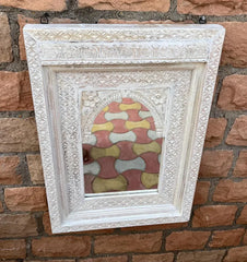 Indian Hand Carved Solid Wood Mirror Frame 117