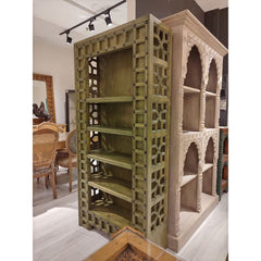 Indian Hand Carved Solid Wood Bookshelf B16