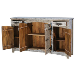 Rustica Hand Carved 2 Drawers & 4 Door Solid Wood Sideboard S78