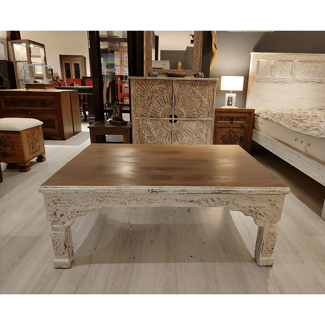 Indian Hand Carved Solid Wood Coffee Table C9