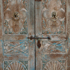 Indian Vintage Antique Hand Carved Reclaimed Wood Door 70